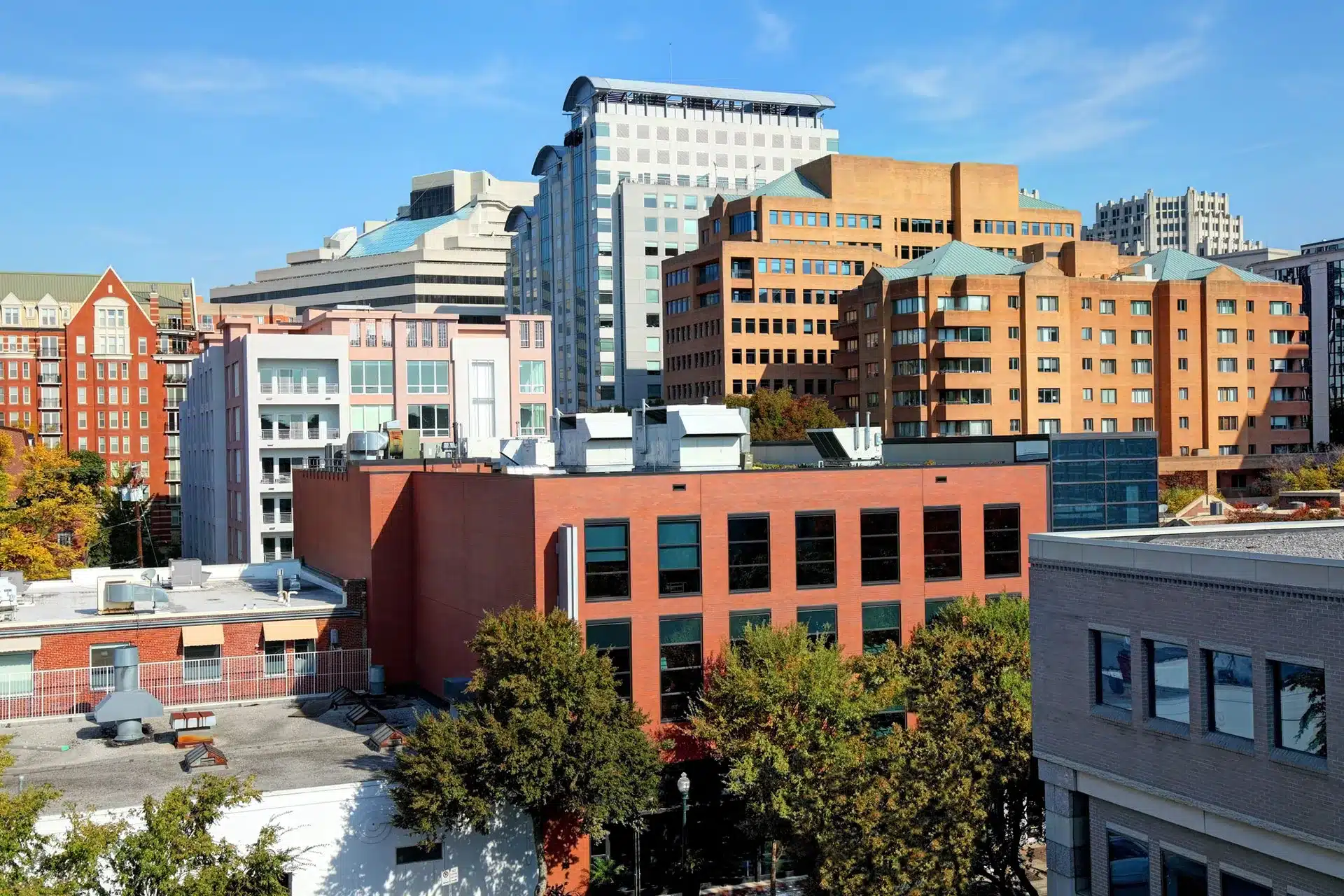 Downtown Bethesda Maryland in suburban Washington DC.