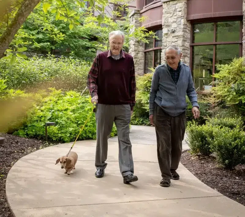 Condominium owners enjoying the outdoor spaces at Fox Hill in Bethesda, Maryland