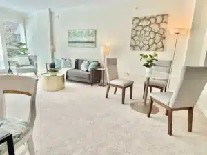living room in a condo